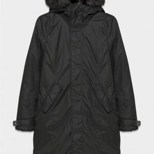 Women Black Hooded Parka